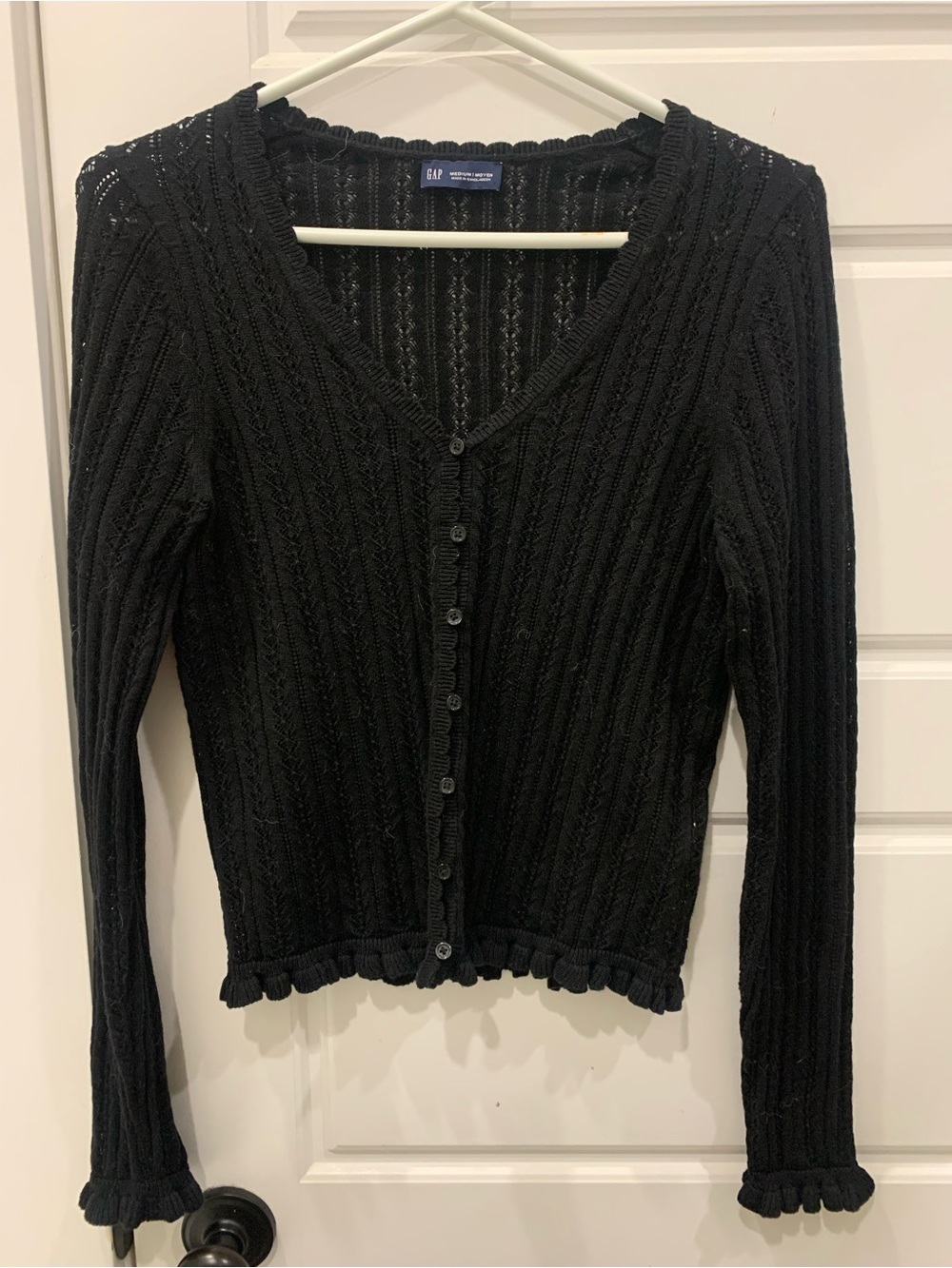 Black Knit Button-Up Cardigan